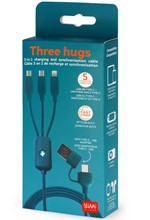 ΚΑΛΩΔΙΟ ΦΟΡΤΙΣΗΣ LEGAMI USB 3σε1 TYPE C+LIGHTNING CCA0004 THREE HUGS-CACTUS