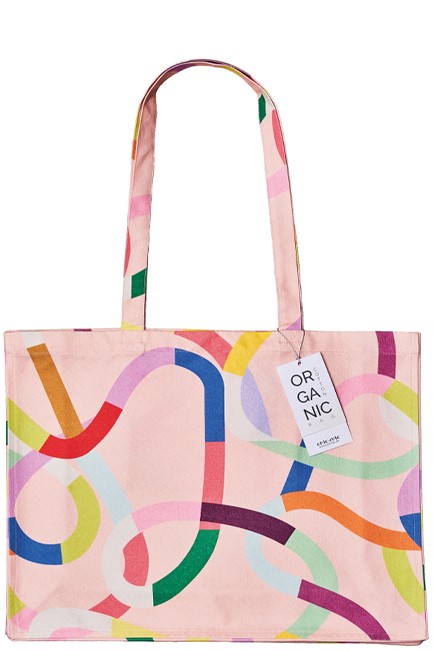 ΤΣΑΝΤΑ ΘΑΛΑΣΣΗΣ CHIC MIC 48*42-14cm.ORGANIC-COLOURFUL WAVES