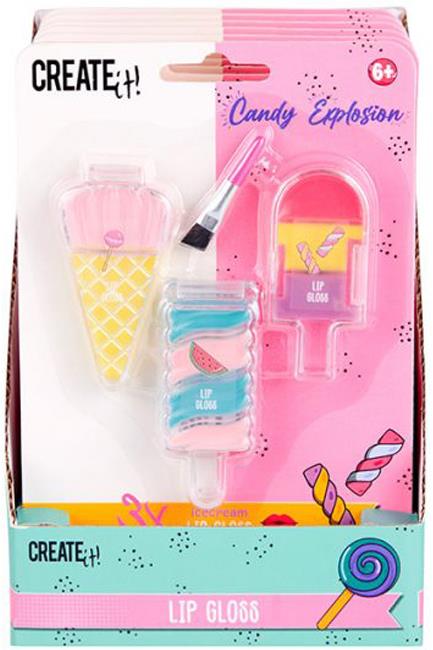 LIP GLOSS CREATE IT CANDY ΠΑΓΩΤΟ ΧΩΝΑΚΙ ΣΕΤ 3 ΤΕΜ.