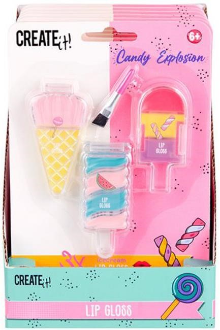 LIP GLOSS CREATE IT CANDY ΠΑΓΩΤΟ ΧΩΝΑΚΙ ΣΕΤ 3 ΤΕΜ.