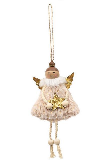 ΣΤΟΛΙΔΙ ΚΡΕΜΑΣΤΟ ΑΠΟ ΥΦΑΣΜΑ XMAS MOSES ΜΕ GLITTER ΑΓΓΕΛΟΣ M16685