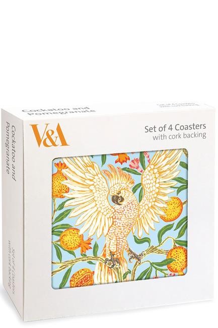 ΣΟΥΒΕΡ ΑΠΟ ΦΕΛΛΟ ΣΕΤ 4 ΤΕΜ.V&A WALTER CRANE-COCKATOO AND POMEGRANTE