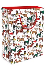 ΤΣΑΝΤΑ ΔΩΡΟΥ XMAS MUSEUMS & GALLERIES 31,5*26*13,5cm.LUISE CUNNINGHAM WINTER WALKIES LARGE BAG