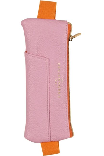 ΘΗΚΗ ΓΙΑ ΕΡΓΑΛΕΙΑ ΓΡΑΦΗΣ ΜΕ ΛΑΣΤΙΧΟ DEIGNWORKS LPP-1001EU VEGAN LEATHER PINK ORANGE