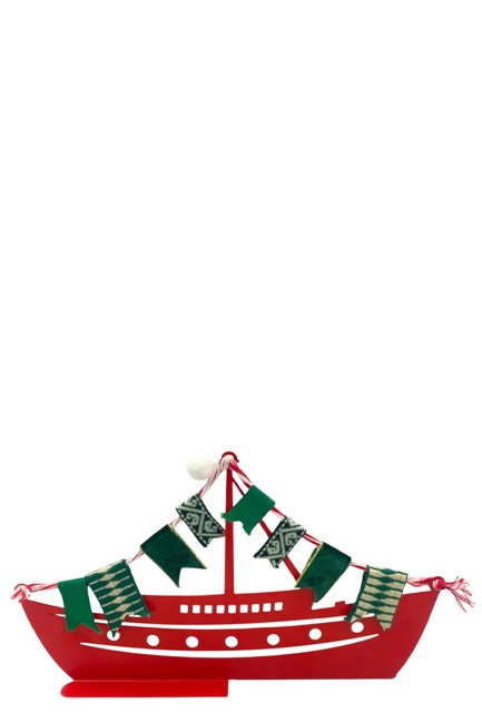 ΔΙΑΚΟΣΜΗΤΙΚΟ HOOPLADOO BOAT XMAS RED