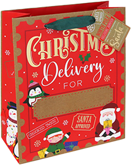 ΤΣΑΝΤΑ ΔΩΡΟΥ XMAS 22*25*10cm.NORTH POLE DELIVERY