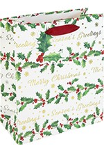 ΤΣΑΝΤΑ ΔΩΡΟΥ XMAS 22*25*10cm.HOLY TEXT WHITE