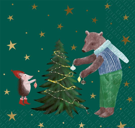 ΧΑΡΤΟΠΕΤΣΕΤΕΣ XMAS 33*33CM.20ΤΕΜ.MELIN DARK GREEN