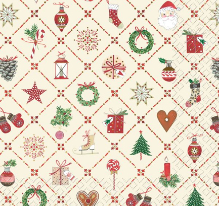 ΧΑΡΤΟΠΕΤΣΕΤΕΣ XMAS 33*33CM.20ΤΕΜ.KIRSTEN BEIGE