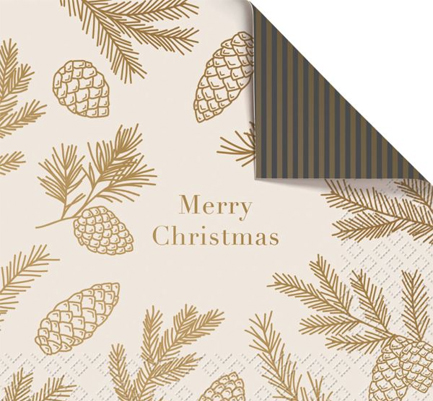 ΧΑΡΤΟΠΕΤΣΕΤΕΣ XMAS 33*33CM.20ΤΕΜ.MARIOLA BEIGE