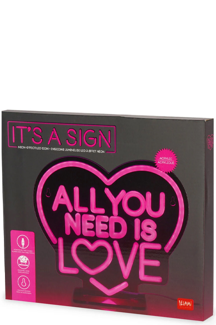ΦΩΤΙΣΤΙΚΟ LEGAMI IT'S A SIGN NEL0005 NEON EFFECT-ALL YOU NEED IS LOVE