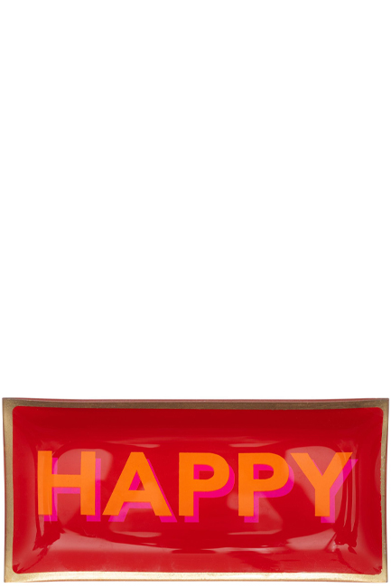 ΠΙΑΤΟ ΓΥΑΛΙΝΟ GIFT COMPANY 21*10 εκ.HAPPY RED GOLD
