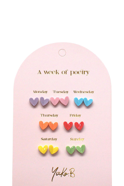 ΣΚΟΥΛΑΡΙΚΙΑ YUKO B 7 ΖΕΥΓΑΡΙΑ-A WEEK OF POETRY HEARTS