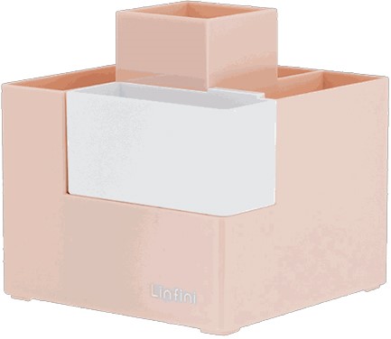 ΜΟΛΥΒΟΘΗΚΗ ΠΛΑΣΤΙΚΗ DELI 6 ΘΕΣΕΩΝ 12*12*13cm.LINFINI ΡΟΖ
