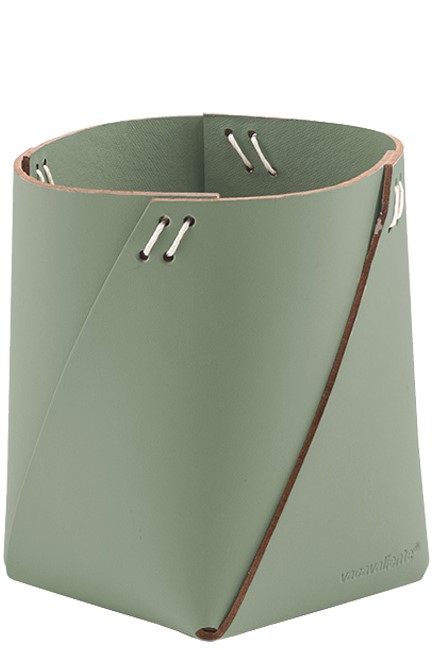 ΜΟΛΥΒΟΘΗΚΗ VACAVALIENTE 8,5*10,8*7,5cm.ΑΝΑΚΥΚΛΩΜΕΝΟ ΔΕΡΜΑ SAGE GREEN