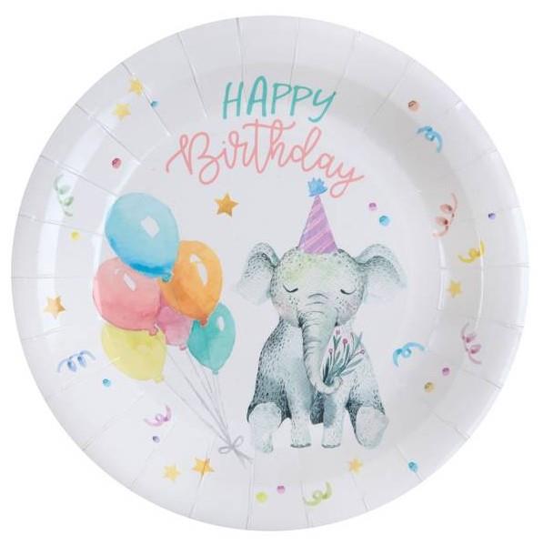 ΠΙΑΤΑ ΧΑΡΤΙΝΑ Ø22,5cm.ΣΕΤ 10ΤΕΜ.HAPPY BIRTHDAY KIDDIES