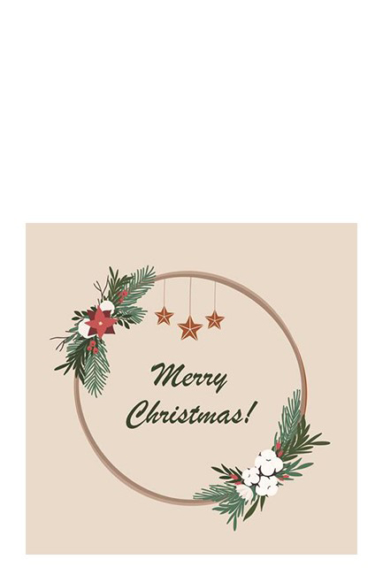 ΧΑΡΤΟΠΕΤΣΕΤΕΣ XMAS 33*33cm.20ΤΕΜ.CHRISTMAS WREATH