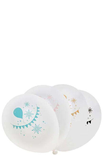 ΜΠΑΛΟΝΙΑ Ø23cm.ΣΕΤ 8ΤΕΜ.ΛΕΥΚΟ ΑΣΟΡΤΙ