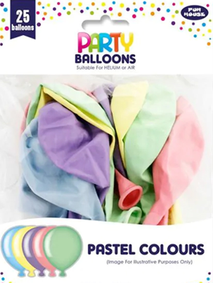 ΜΠΑΛΟΝΙΑ Ø25cm.ΣΕΤ 25ΤΕΜ.PASTEL ΧΡΩΜΑΤΑ