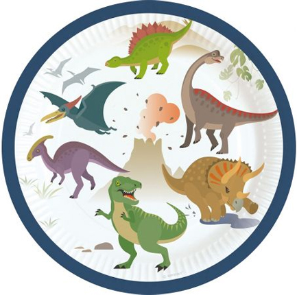 ΠΙΑΤΑ Ø18cm.ΣΕΤ 8ΤΕΜ.HAPPY DINOSAUR