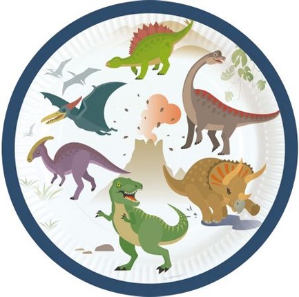 ΠΙΑΤΑ Ø18cm.ΣΕΤ 8ΤΕΜ.HAPPY DINOSAUR