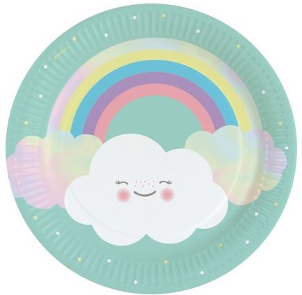 ΠΙΑΤΑ Ø23cm.ΣΕΤ 8ΤΕΜ.RAINBOW & CLOUD