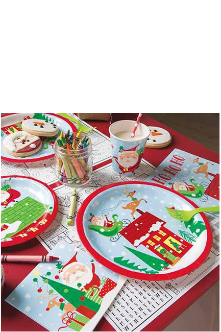 ΠΙΑΤΑ XMAS Ø22,8cm.ΣΕΤ 8ΤΕΜ.COLORFUL SANTA