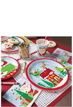 ΠΙΑΤΑ XMAS Ø22,8cm.ΣΕΤ 8ΤΕΜ.COLORFUL SANTA