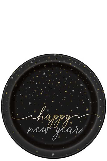 ΠΙΑΤΑ XMAS Ø23cm.ΣΕΤ 8ΤΕΜ.HAPPY NEW YEAR